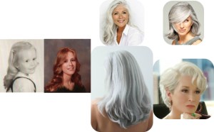 blonde, strawberry blonde, gray